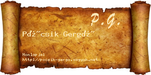 Pócsik Gergő névjegykártya
